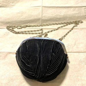 Beautiful black evening purse with removable shoulder strap